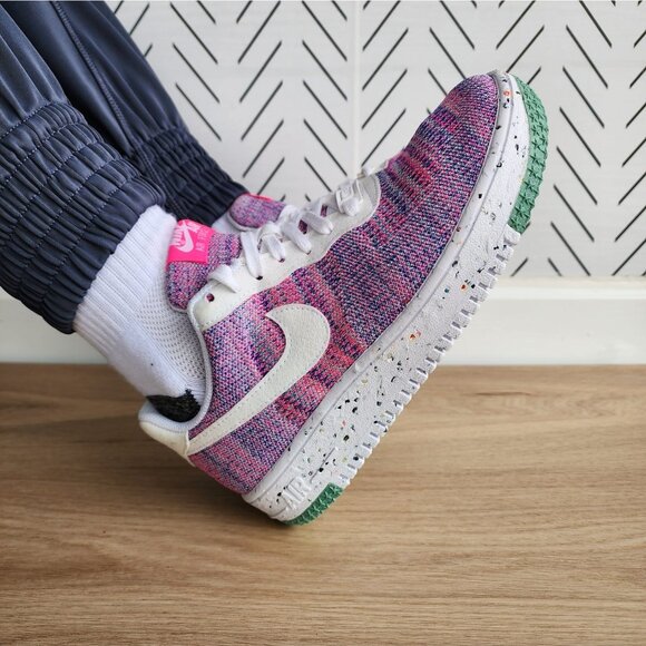 ❤️Rare Nike AF 1 Crater Flyknit Womens Shoes Sz 7.5 Fuchsia Pink 2020 DC7273-500 - Picture 4 of 15
